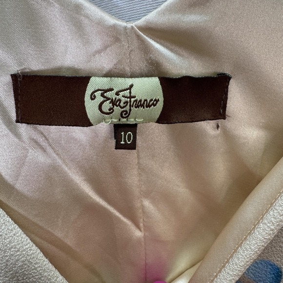 Eva Franco Dress Womens 10 Multicolor Polka Dot Fit & Flare V Neck Knee Length - Picture 3 of 11